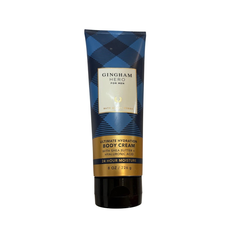 Bath and Body Works Gingham Hero Ultimate Hydration Body Cream 8oz Men Cardamom
